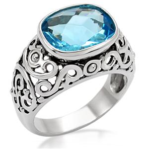 5CT CRT AQUAMARINE VINTAGE STYLE RING-SIZE5/9